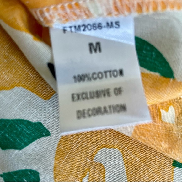 THML Yellow Green Black White Floral Ruffle Sleeve Top Blouse Women’s Medium NWT - Picture 4 of 10